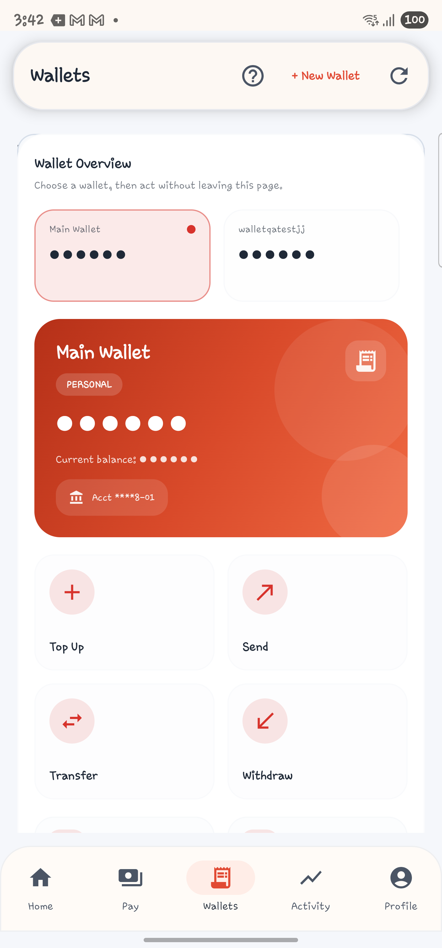 Customer mobile wallets